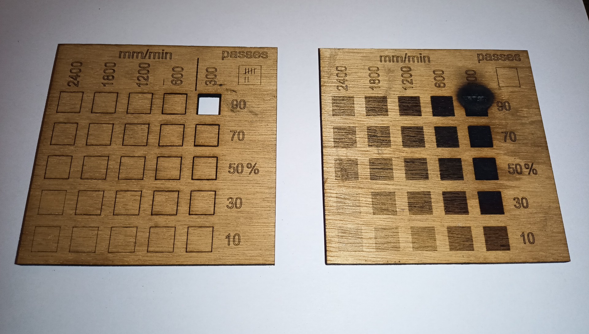 Laser engraving and cutting test files