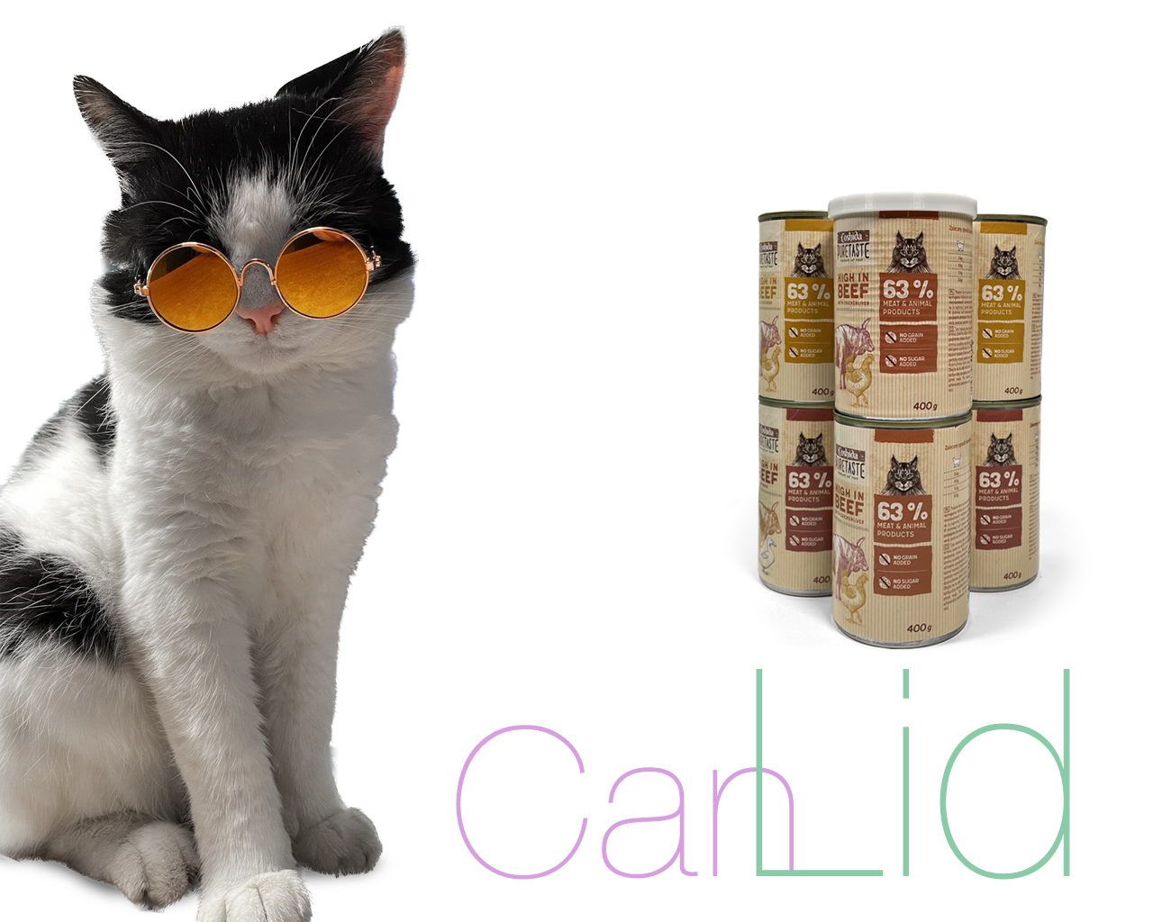 The can lid keeps the cat food fresh