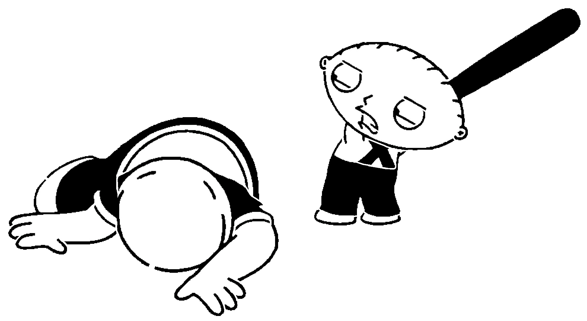 Stewie and Meg stencil