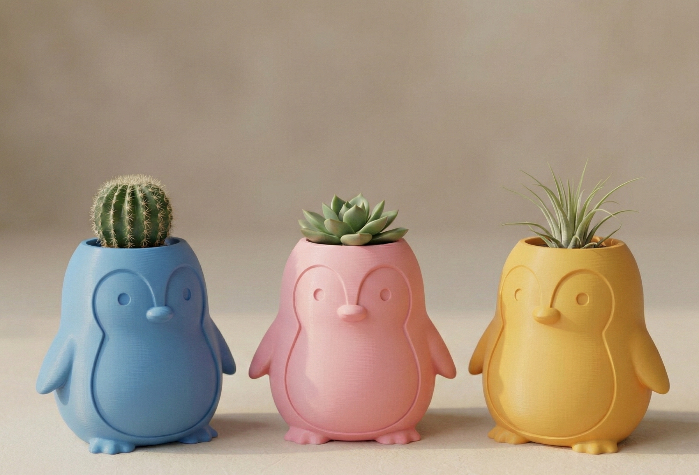 "Sir Waddleton" - Cute Penguin Planter