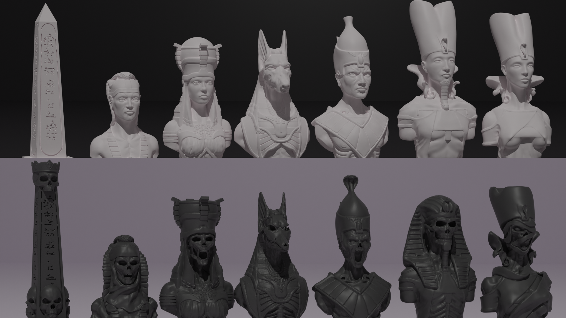Complete Egyptian chess all undead and ALL regular (original rook and pawn)