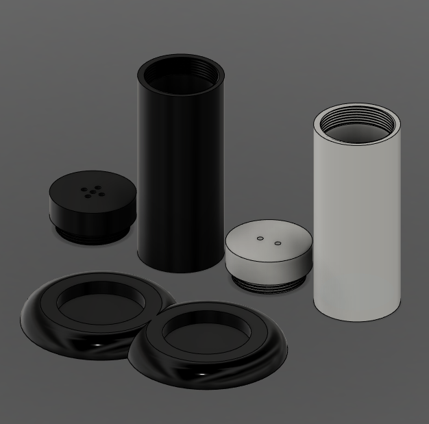 Salt and Pepper shaker with holder