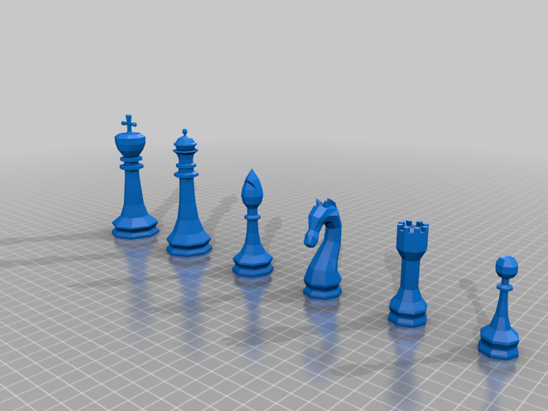 Low poly chess set