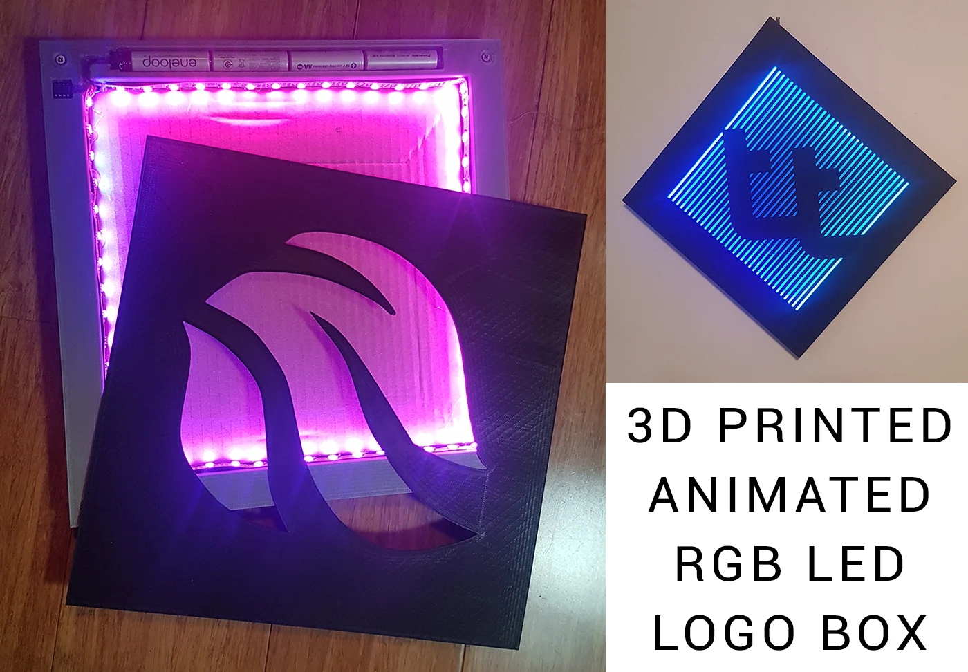 Fully printable RGB LED logo box