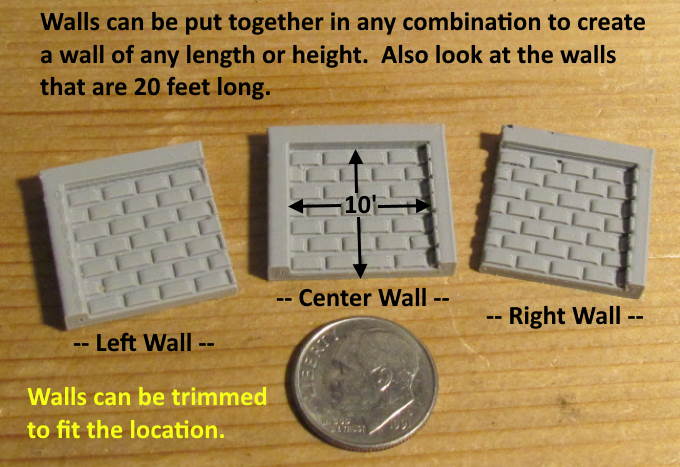 N Scale - 10 Foot X 10 Foot Stone Wall Sections