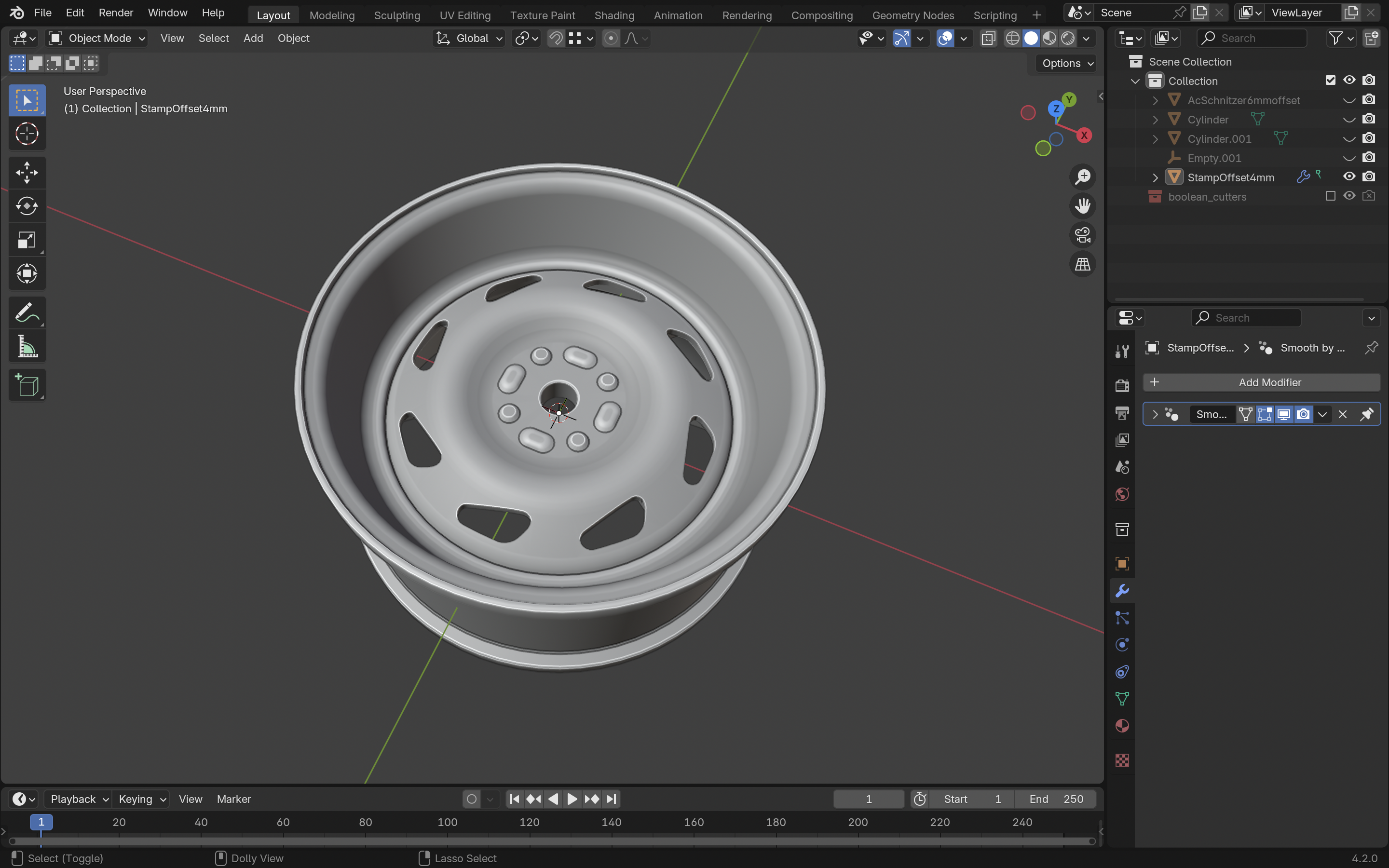Stamped Wheels 1/10 scale for RC cars