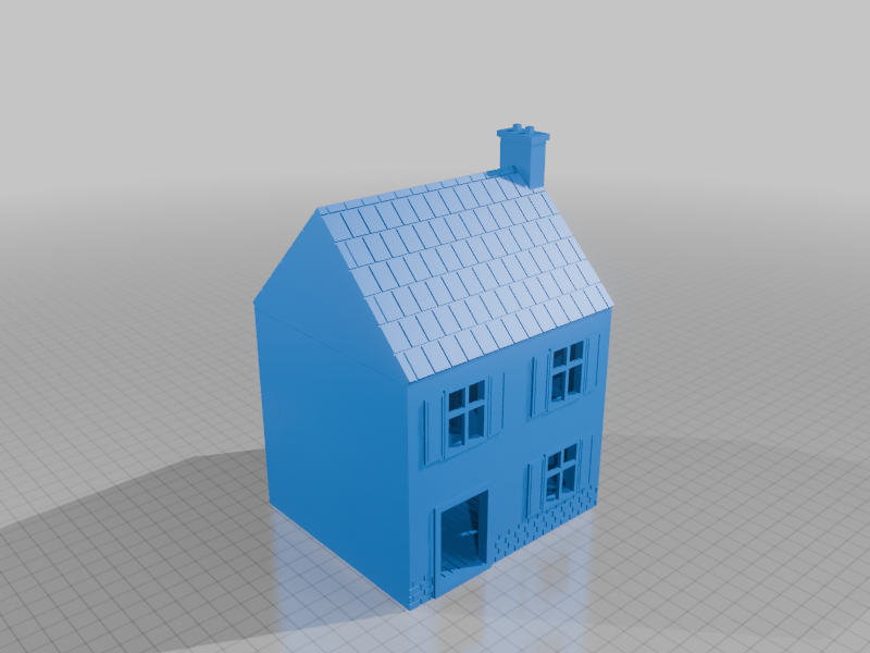 Terraced house - single print with optional chimney to conceal wiring.