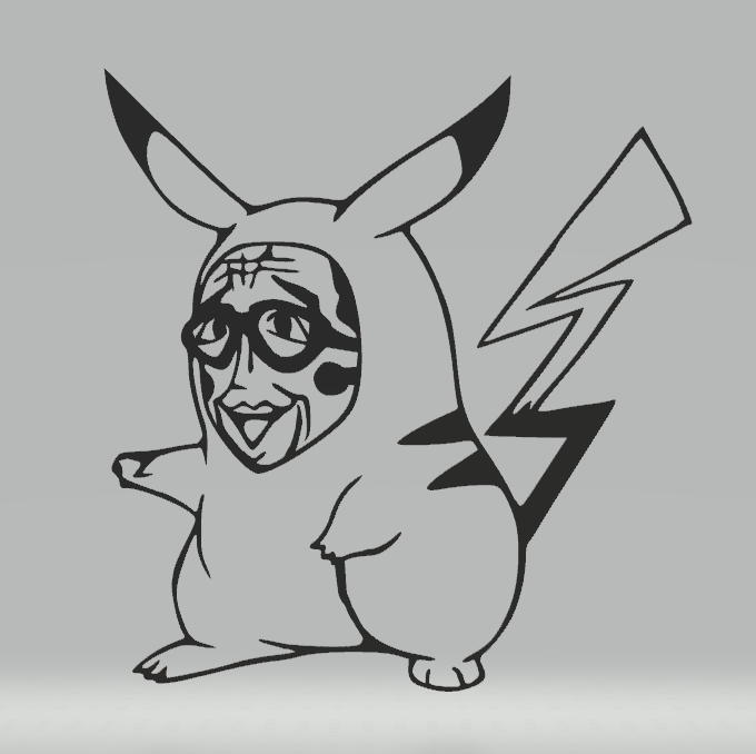 Pizaru Kizaru Pikachu - One Piece Pokemon 2D Wall Art - Pika Pika No Mi