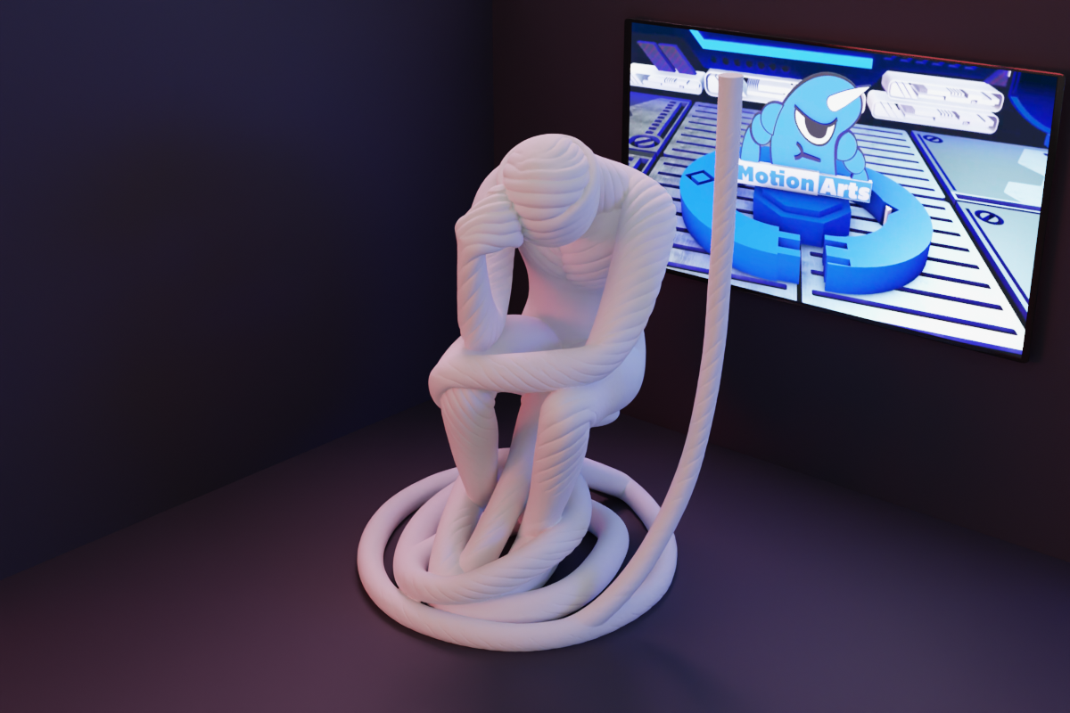 Escultura Homem enrolado