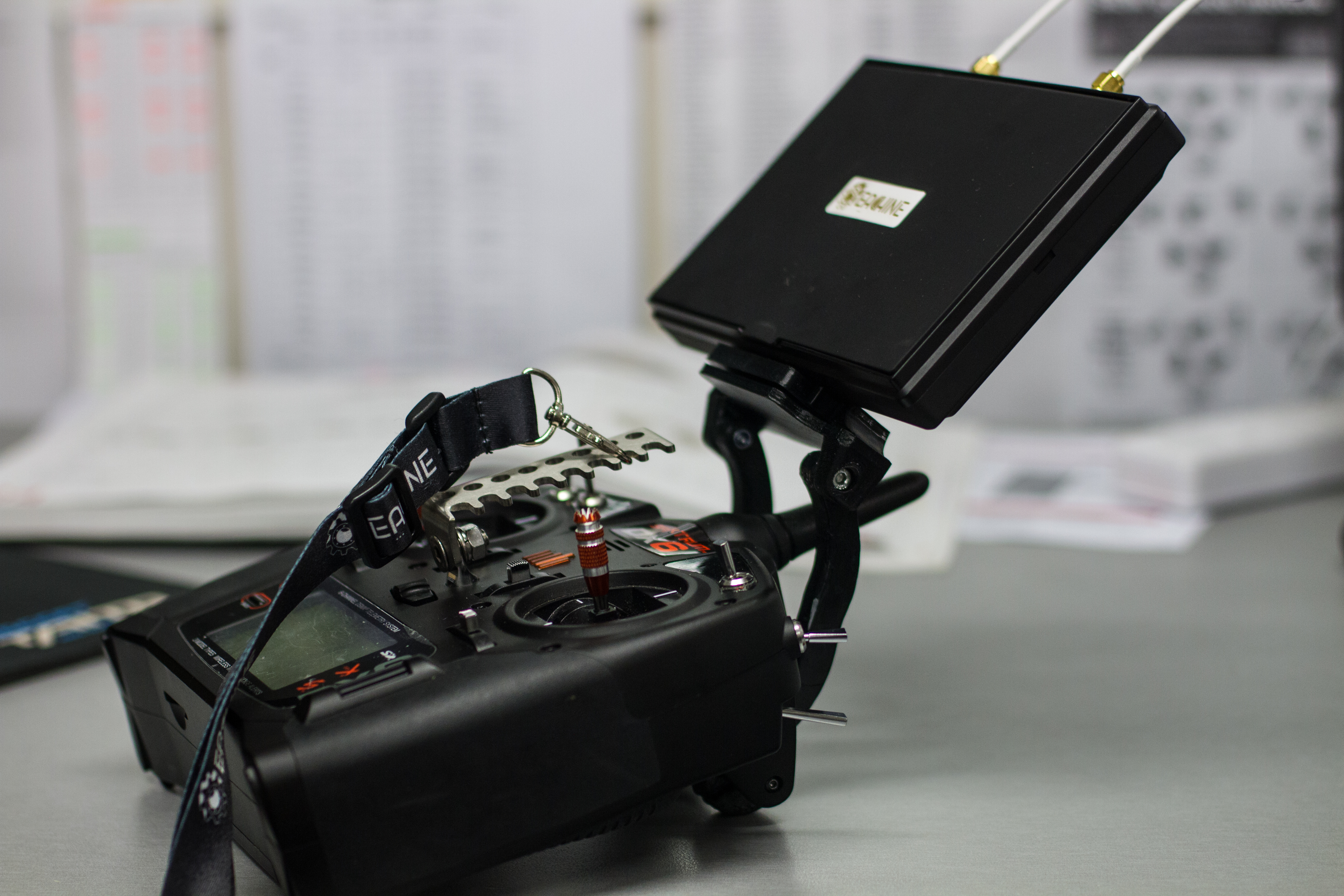 FPV Monitor Mount and Release for Spektrum DX6