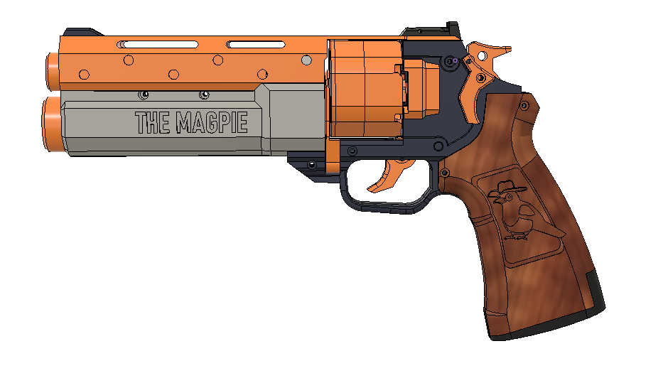 The Magpie -- Double Action Nerf Revolver (Half Dart)