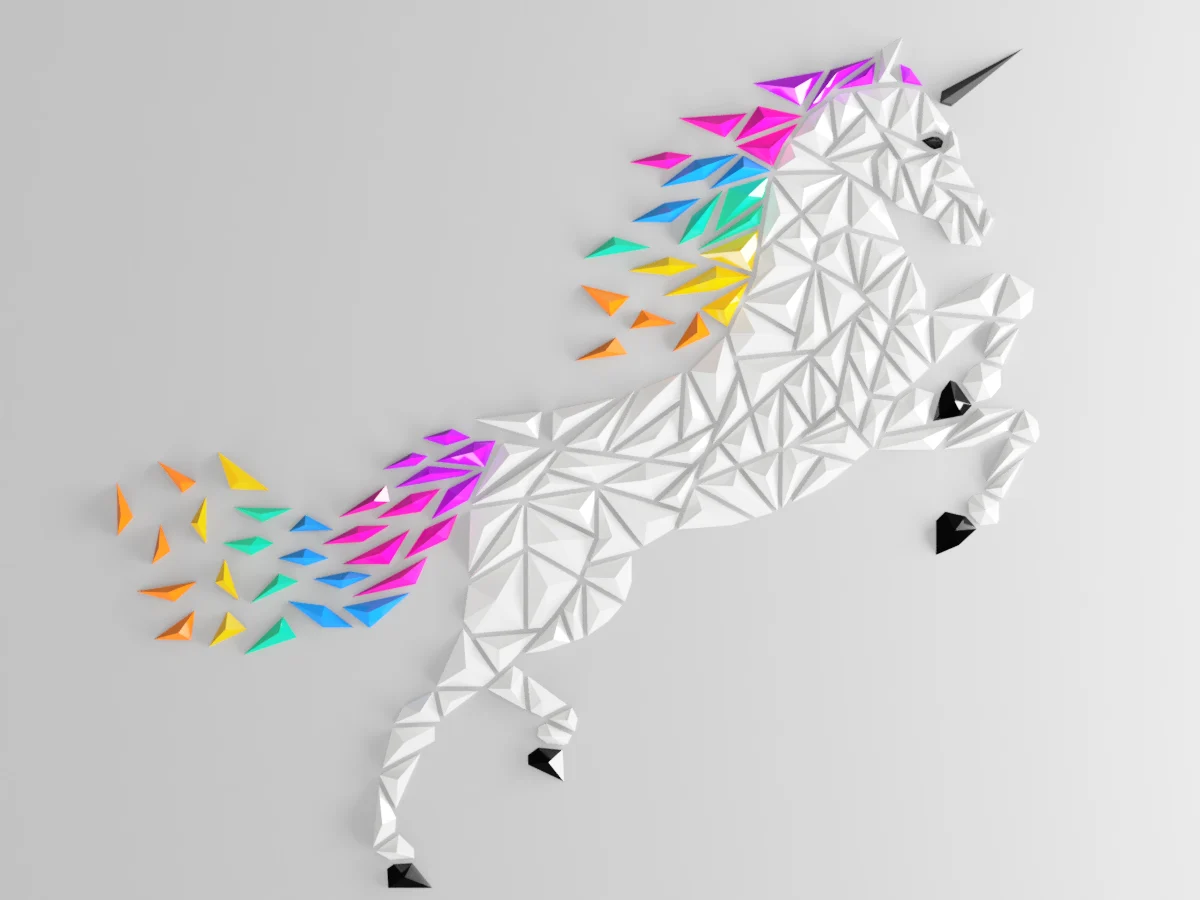Geometric Unicorn wall art