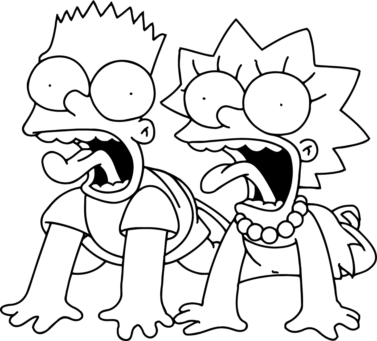 Bart and Lisa Simpson wall art