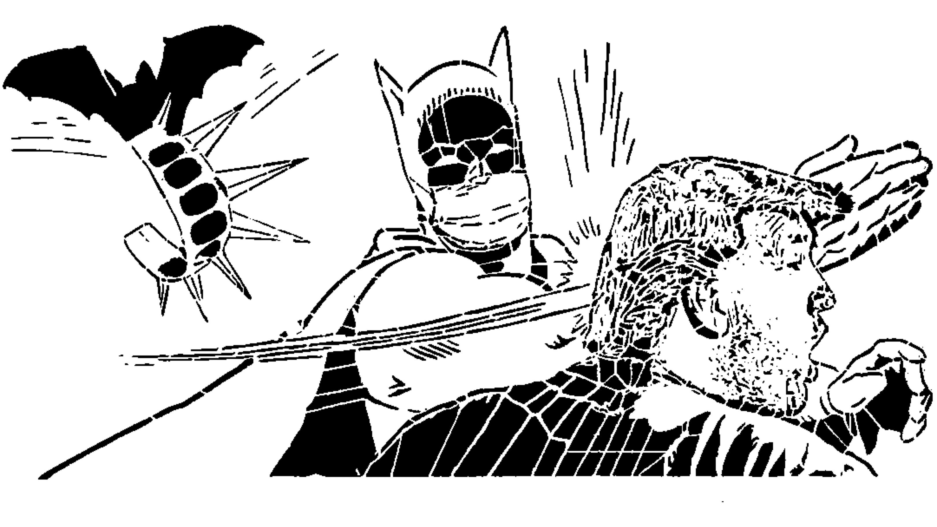 Batman vs Trump stencil