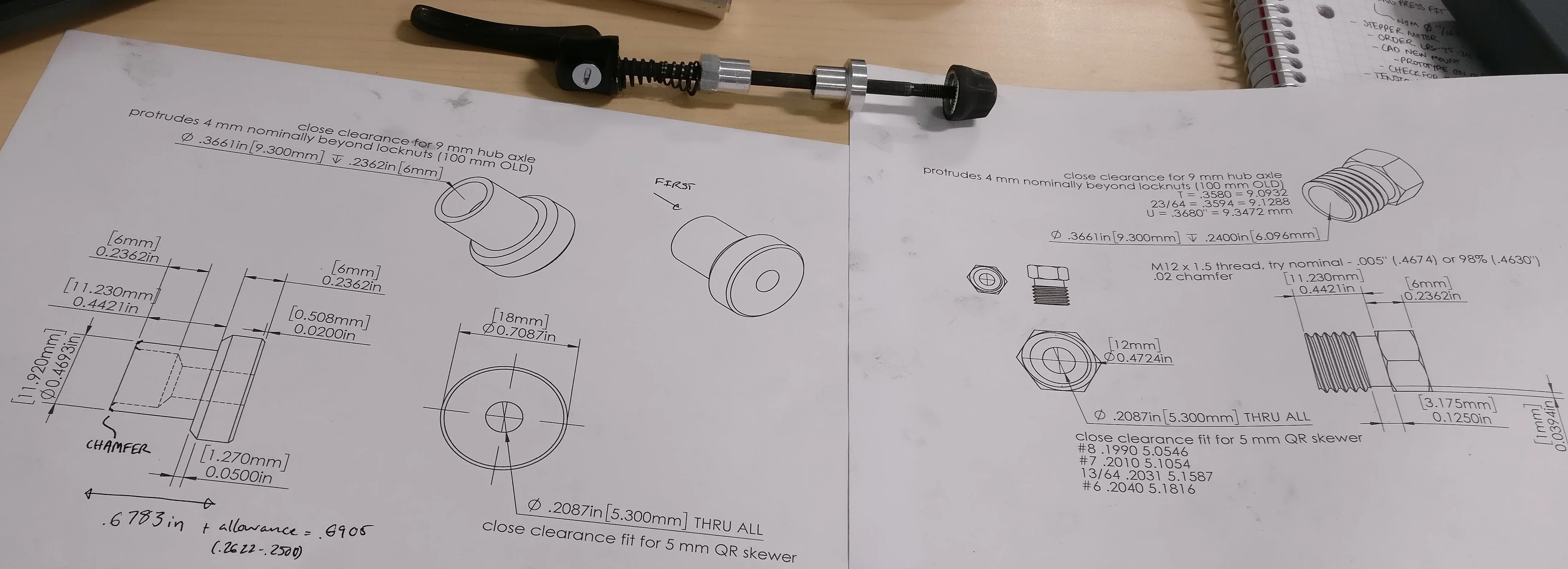 12 mm thru-axle to 9 mm quick release inserts