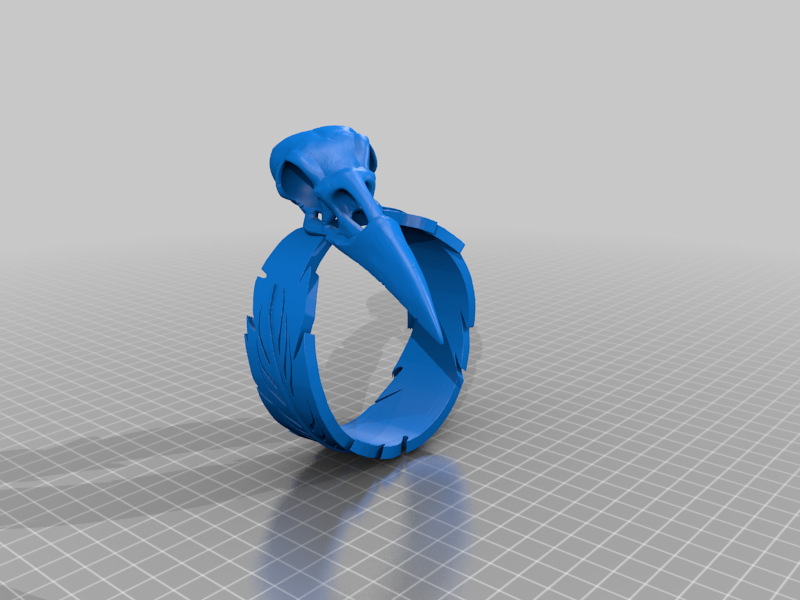 Raven Ring / Crow Ring / Bird Skull Ring
