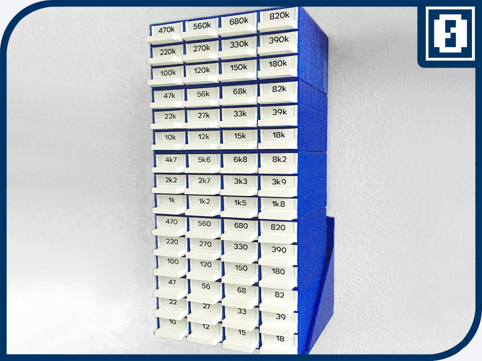 Resistor Storage / Sorter with Wall Mount