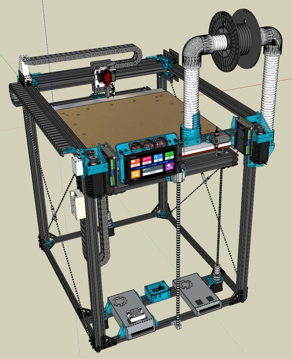 AmBot CoreXY Large Format 3D Printer with triple Z Auto Leveling