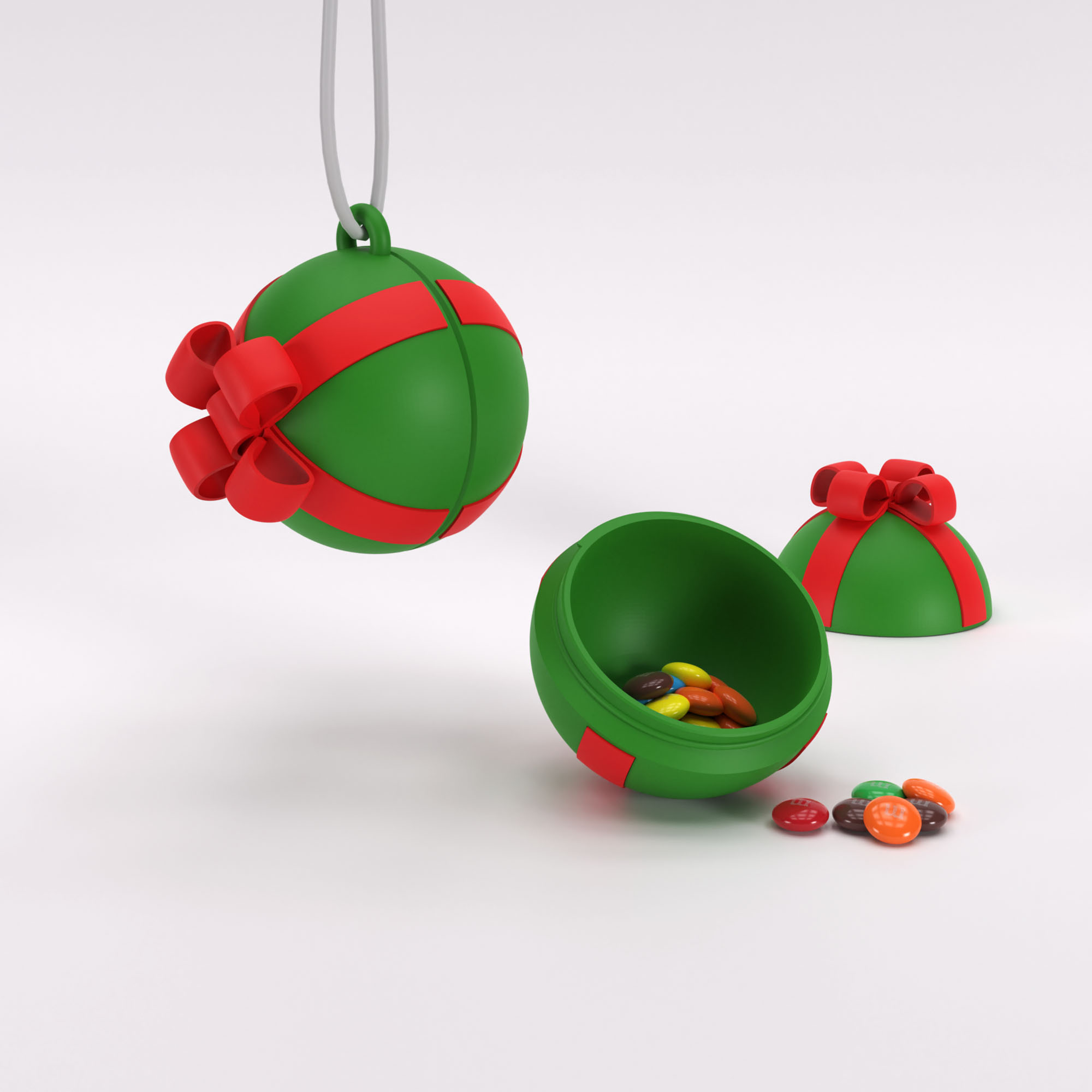 Christmas ornament with space for hidden gift