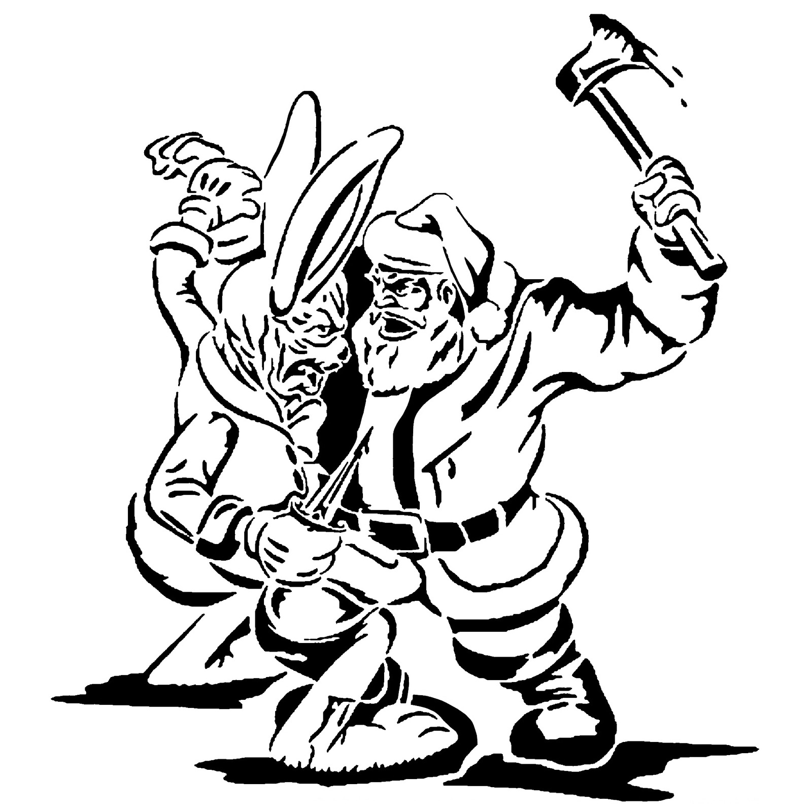Santa vs. Easterbunny stencil