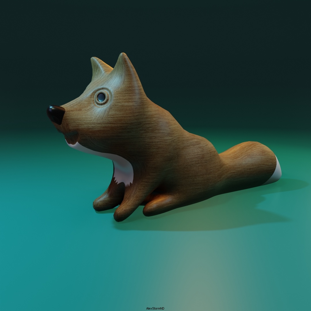 Fox pup sitting