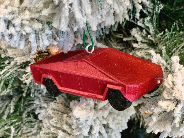 Tesla Cybertruck Christmas Ornament