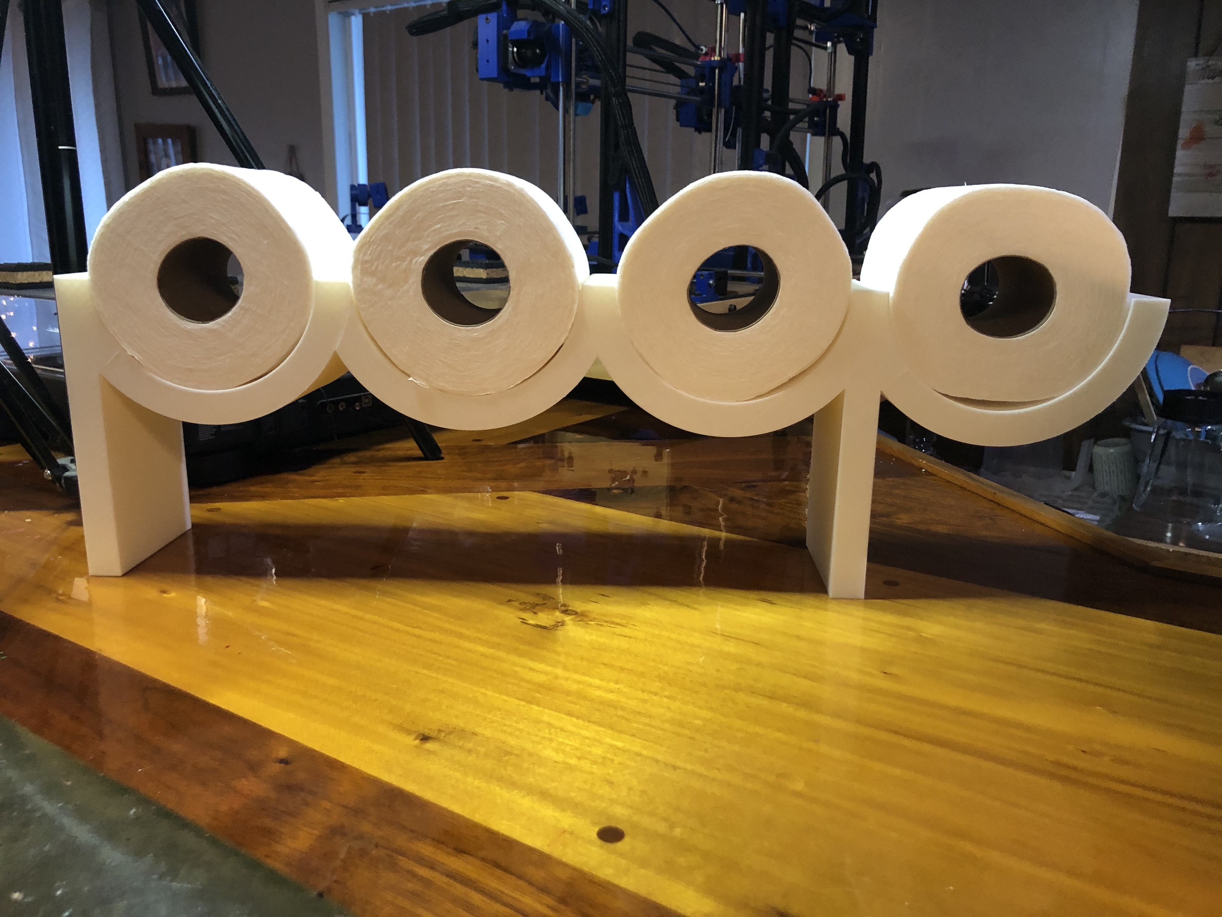 POOP Toilet Paper Roll Holder Wall Art - Easier print & assembly