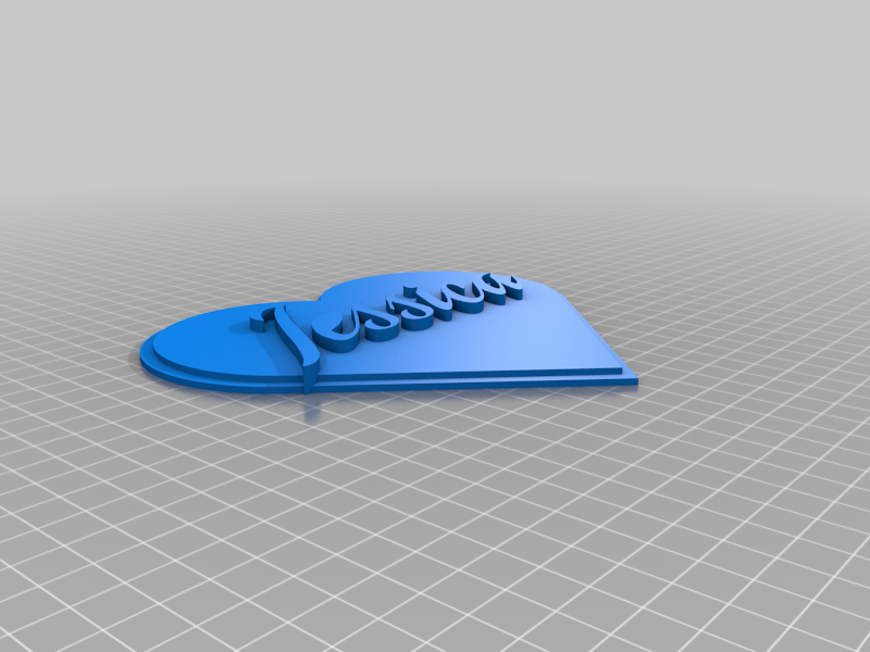 Jessica 3D heart nametag / nameplate - valentines day 14. february