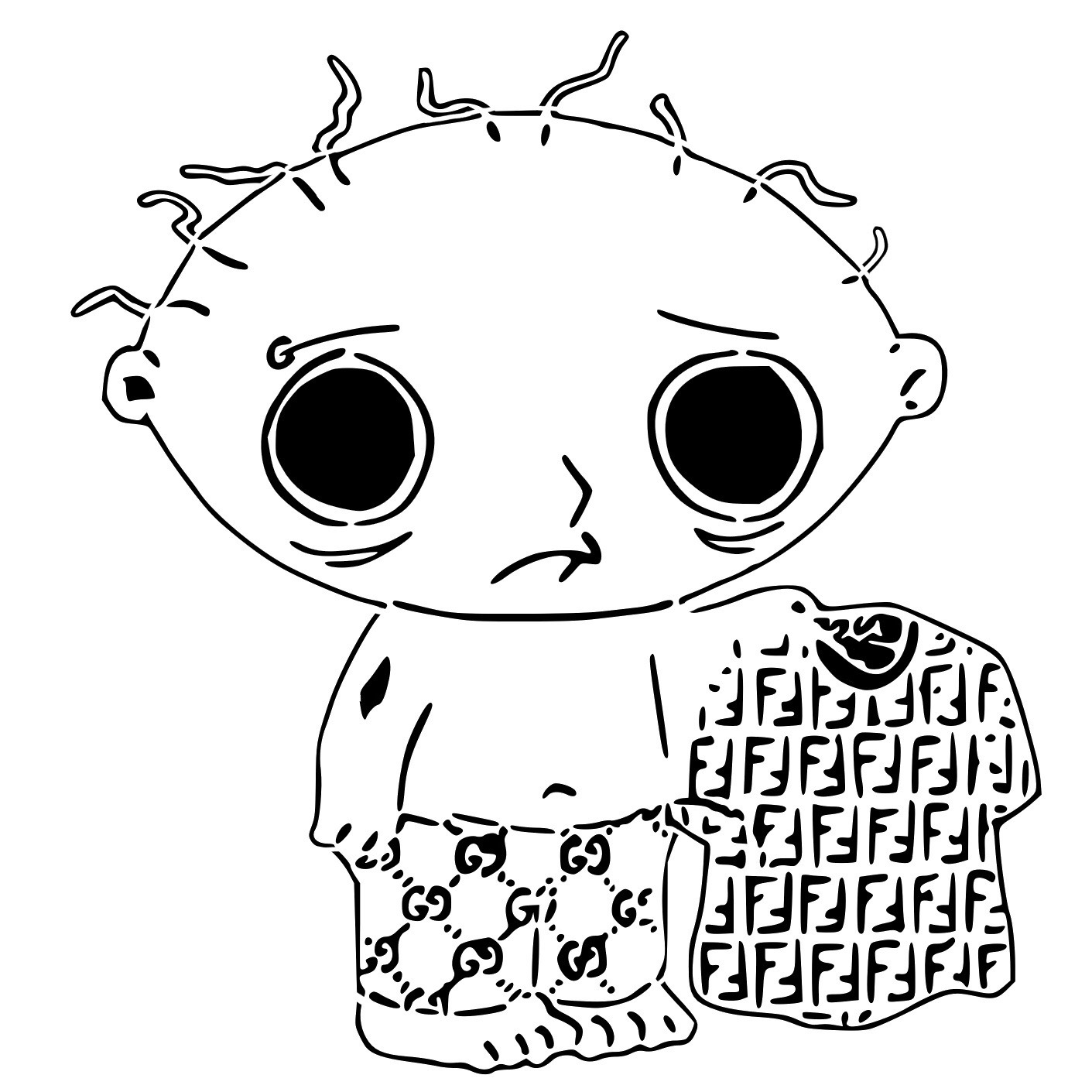 Stewie Griffin stencil 3