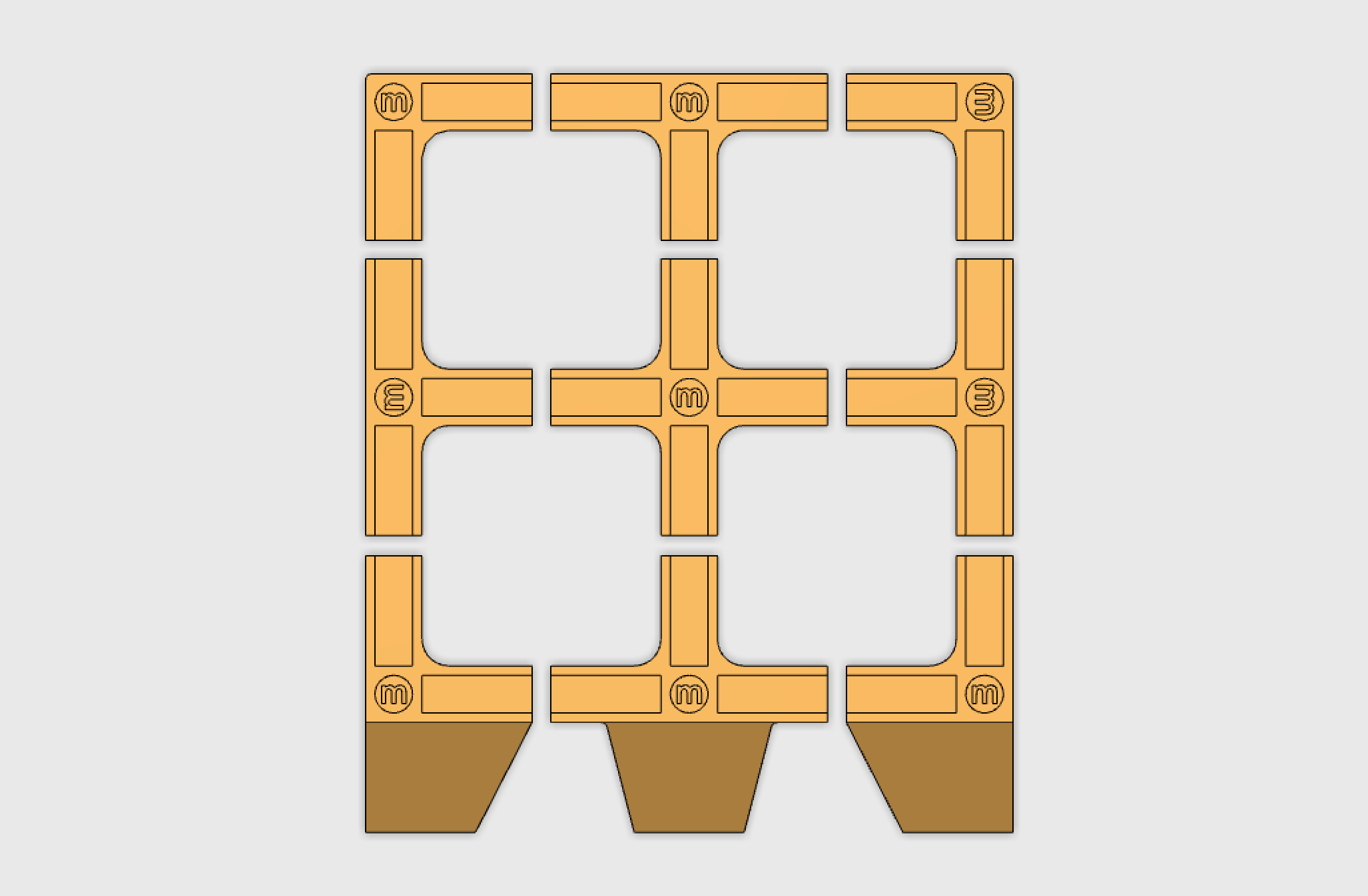 Set of Moidules for 12mm board. Option with screw holes!