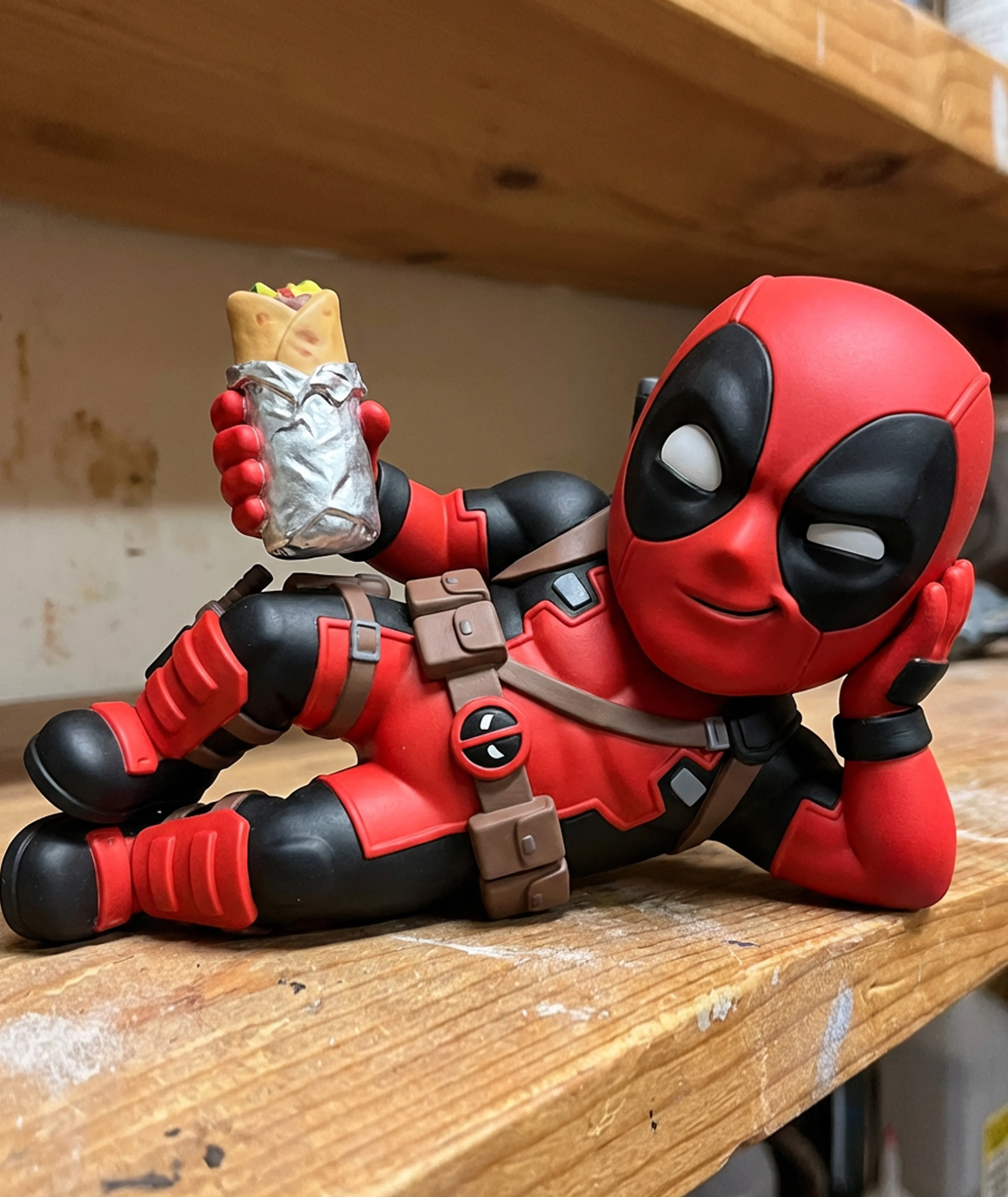 Funny Chibi Deadpool Figure  | Marvel Fan Art Statue