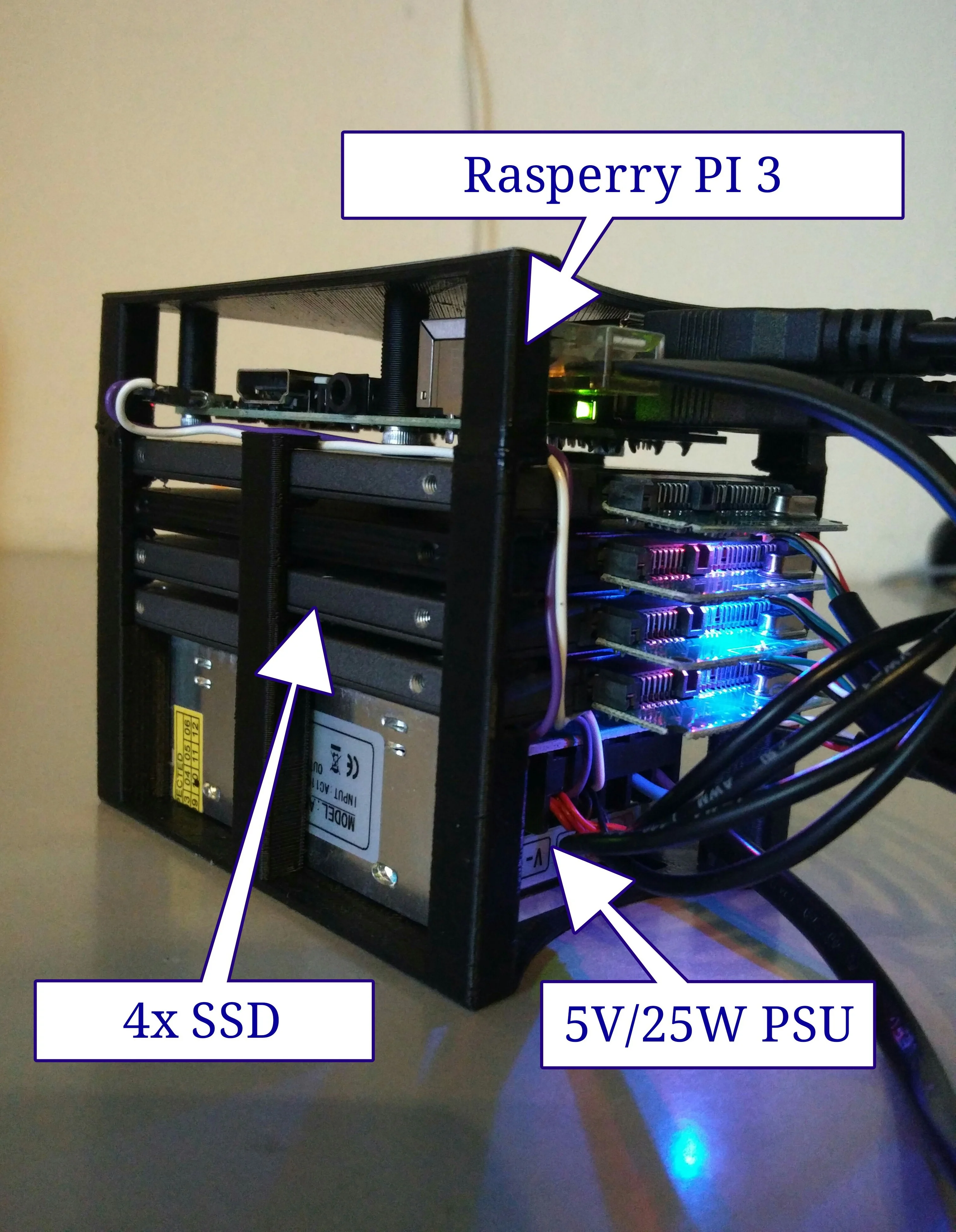 Rasperry Pi NAS for 4 SSD