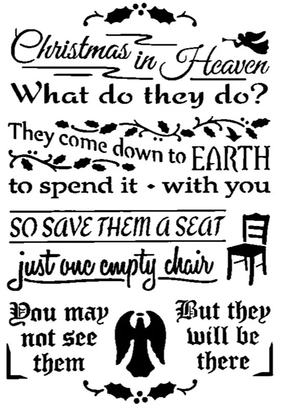 Christmas Poem stencil