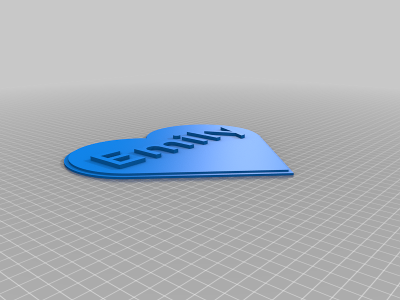 Emily 3D heart nametag / nameplate - valentines day 14. february
