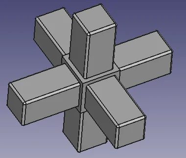 Star angle connector for Square tube 10x10x1mm