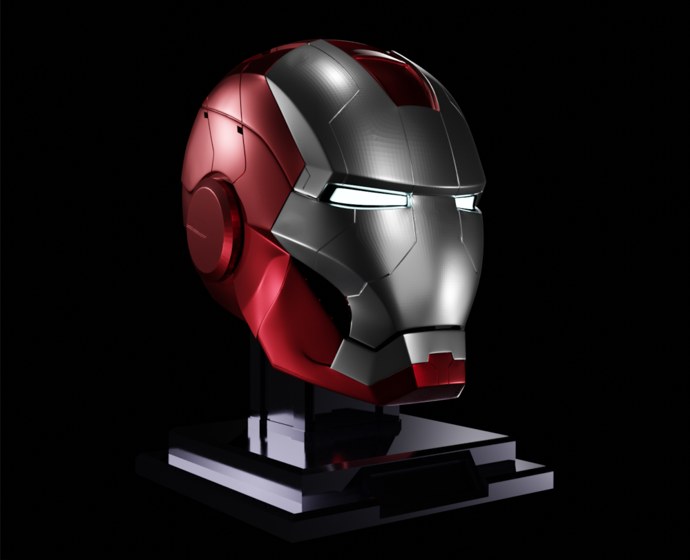 Iron man mk5 helmet mark 5 silver red