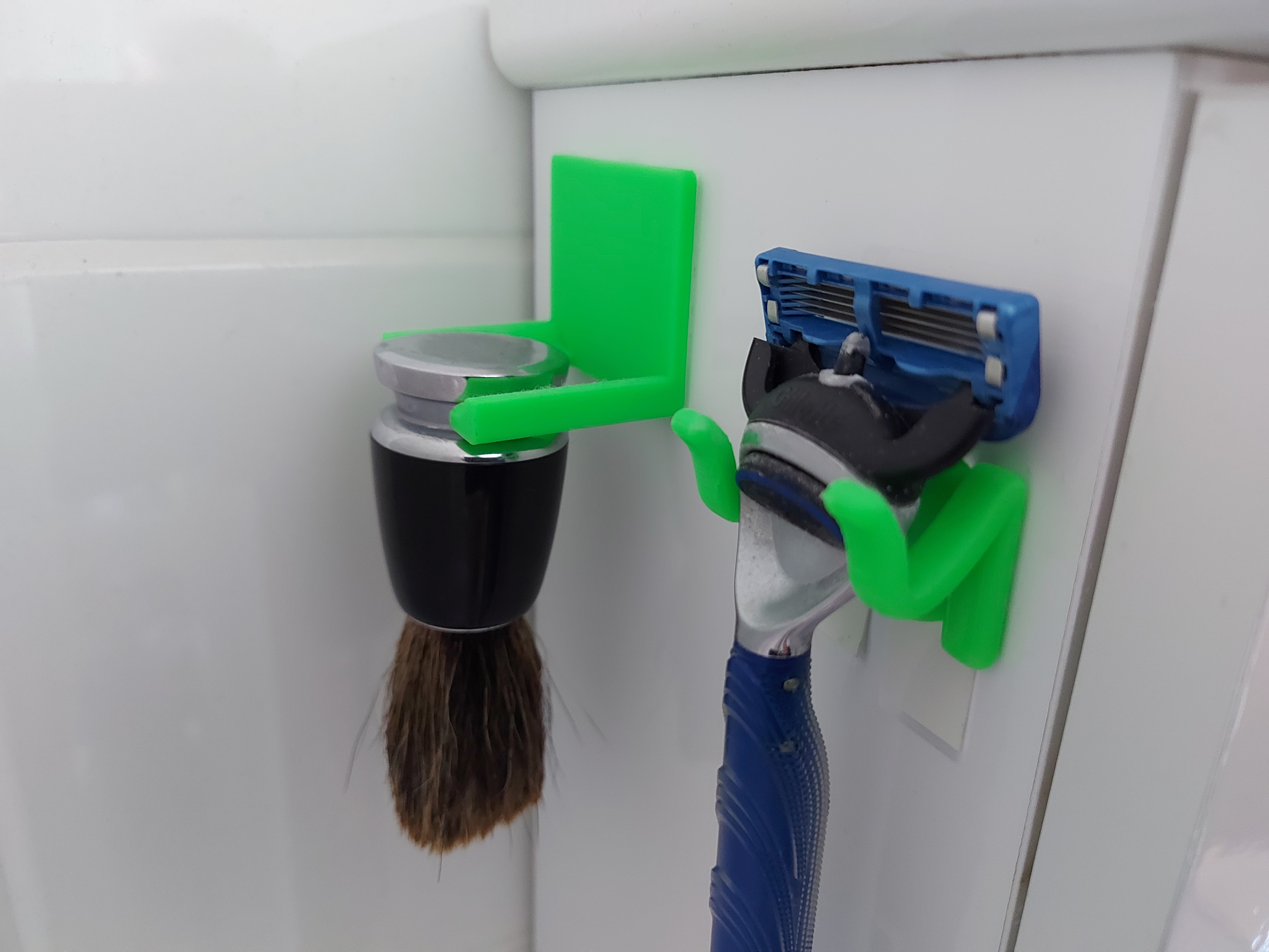 Shaver and shaving brush hanger