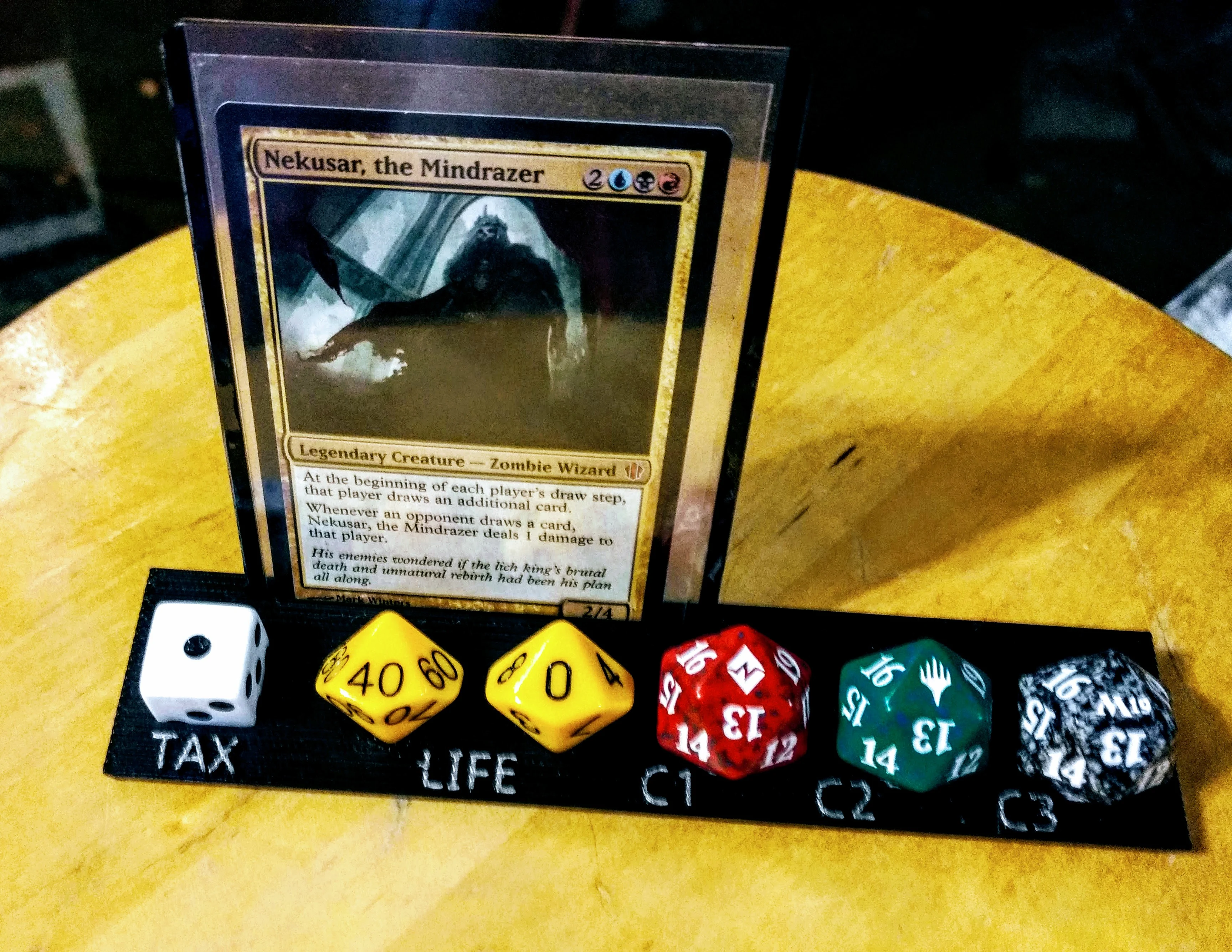 MTG EDH dice holder: Commander, Life, Commander Tax, and Damage
