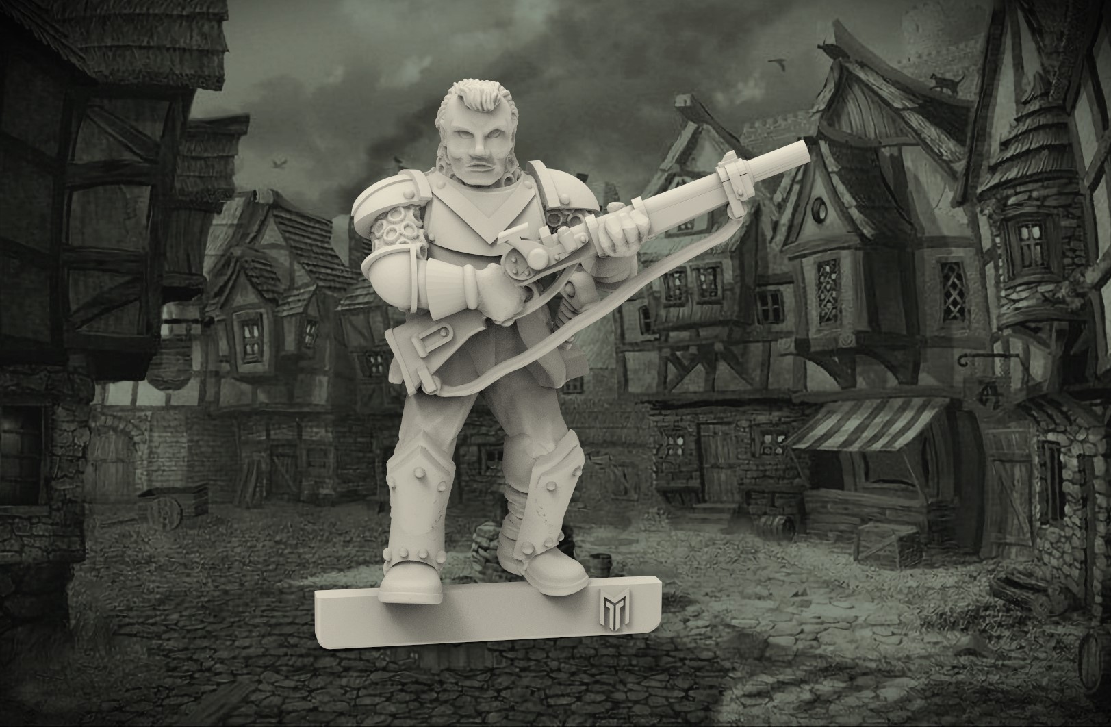 Village Militia Officer - 28mm Miniature STL