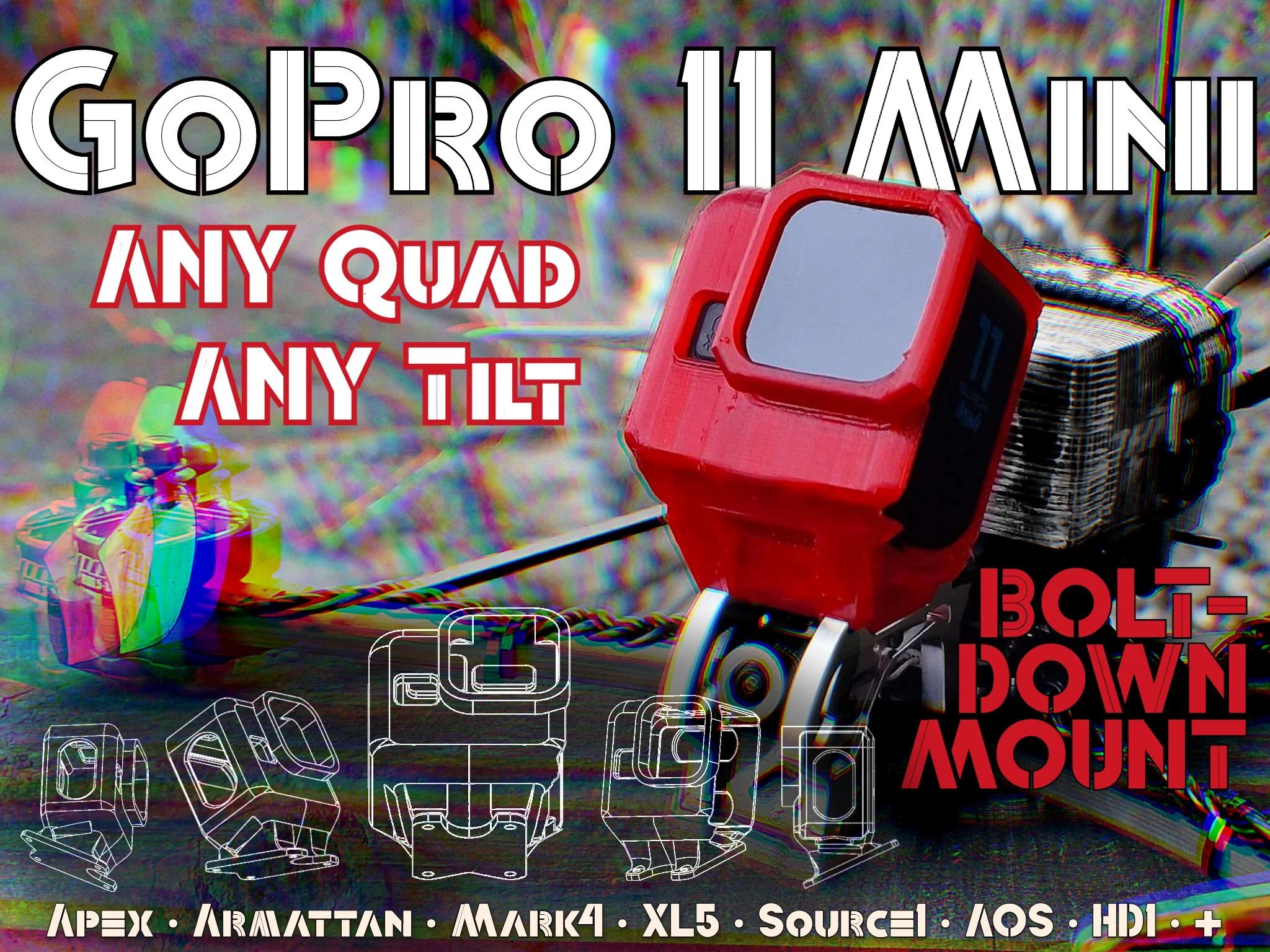 GoPro 11 Mini Drone Mount: Any Drone, Any Tilt, Any ND