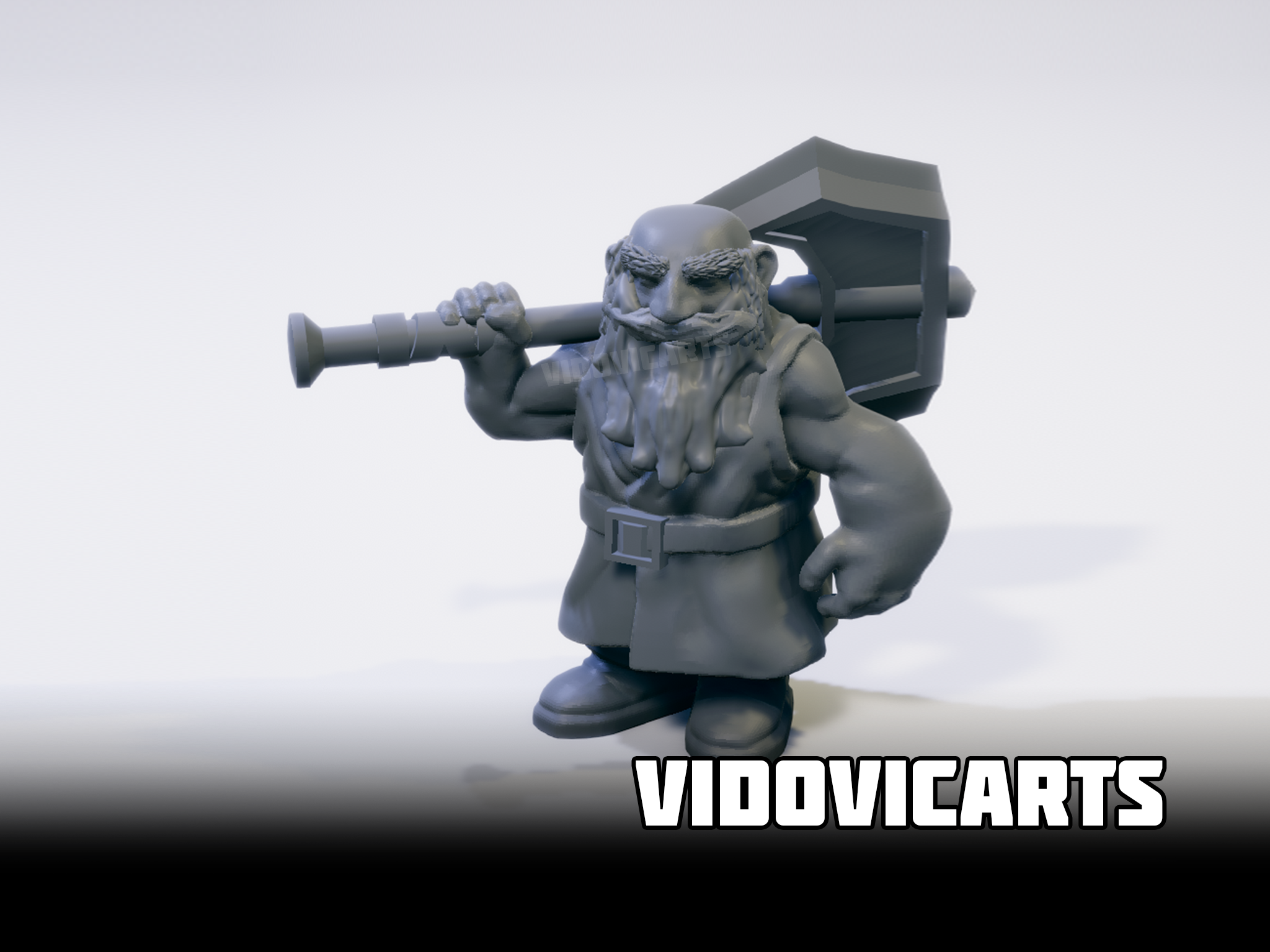 Dwarf With Two Handed Axe Over Shoulder