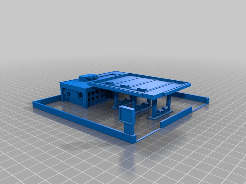 Initial D esso gas station N scale