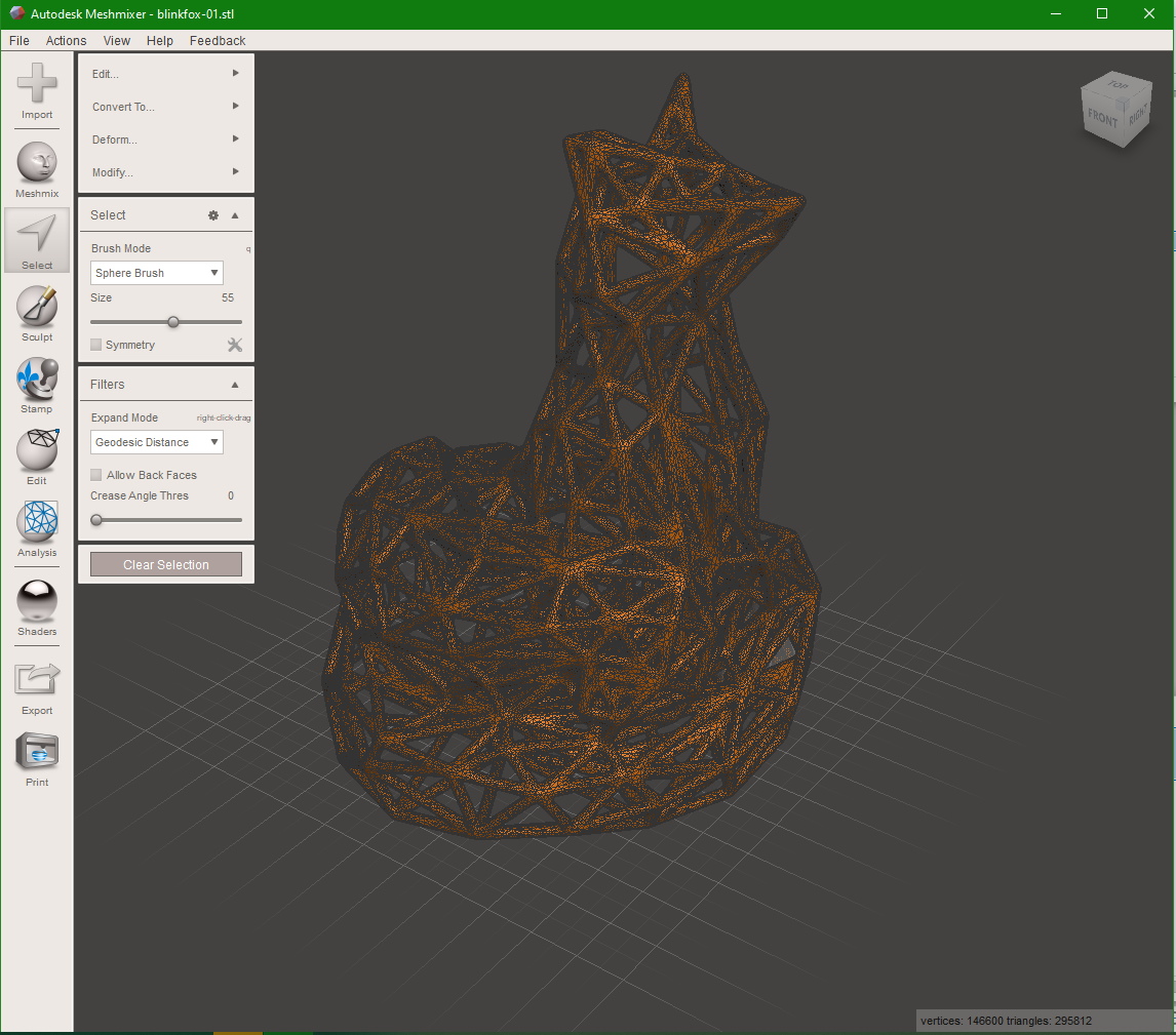 WireFrame Blink Fox