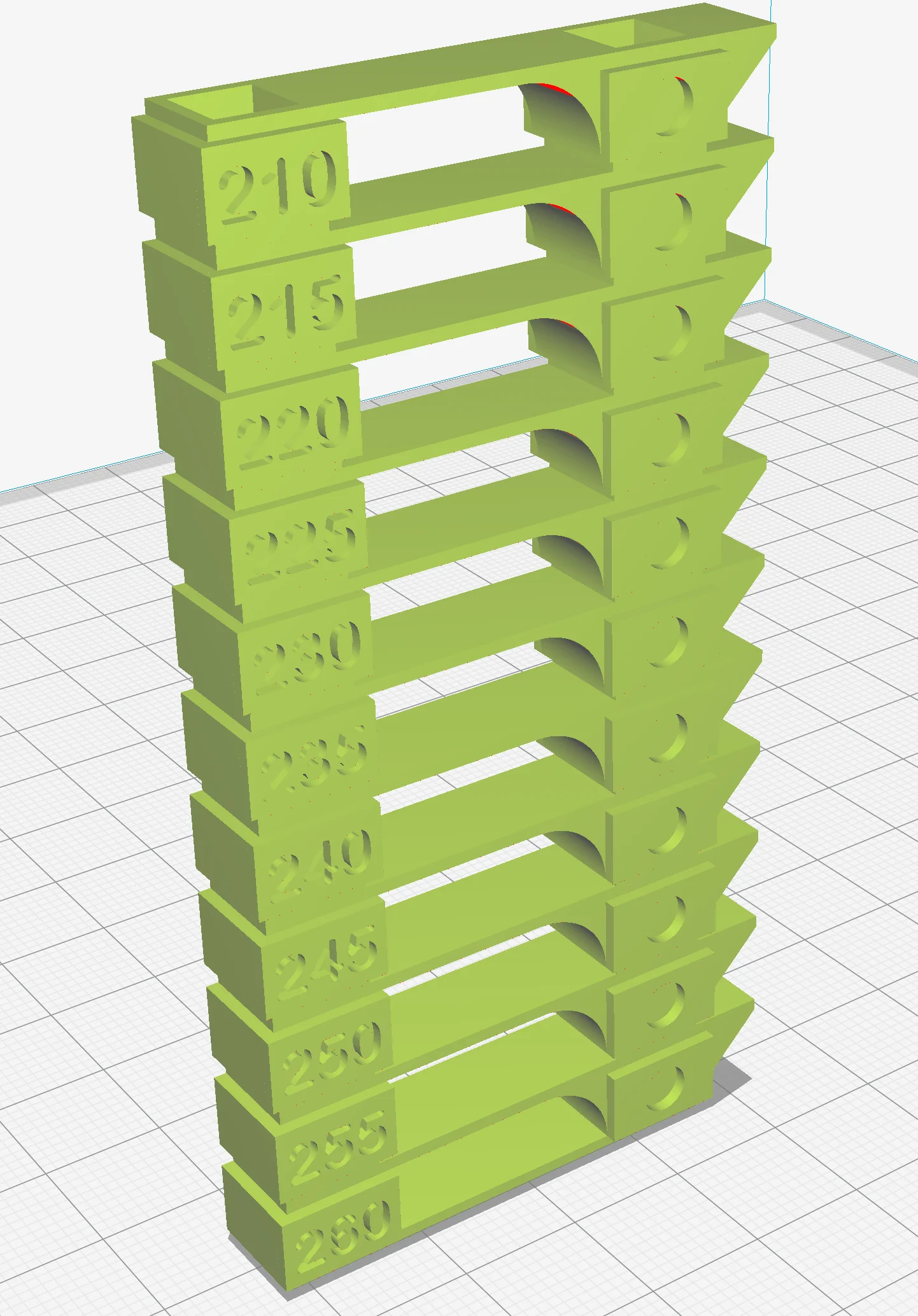 PETG temperature tower test (for CURA)