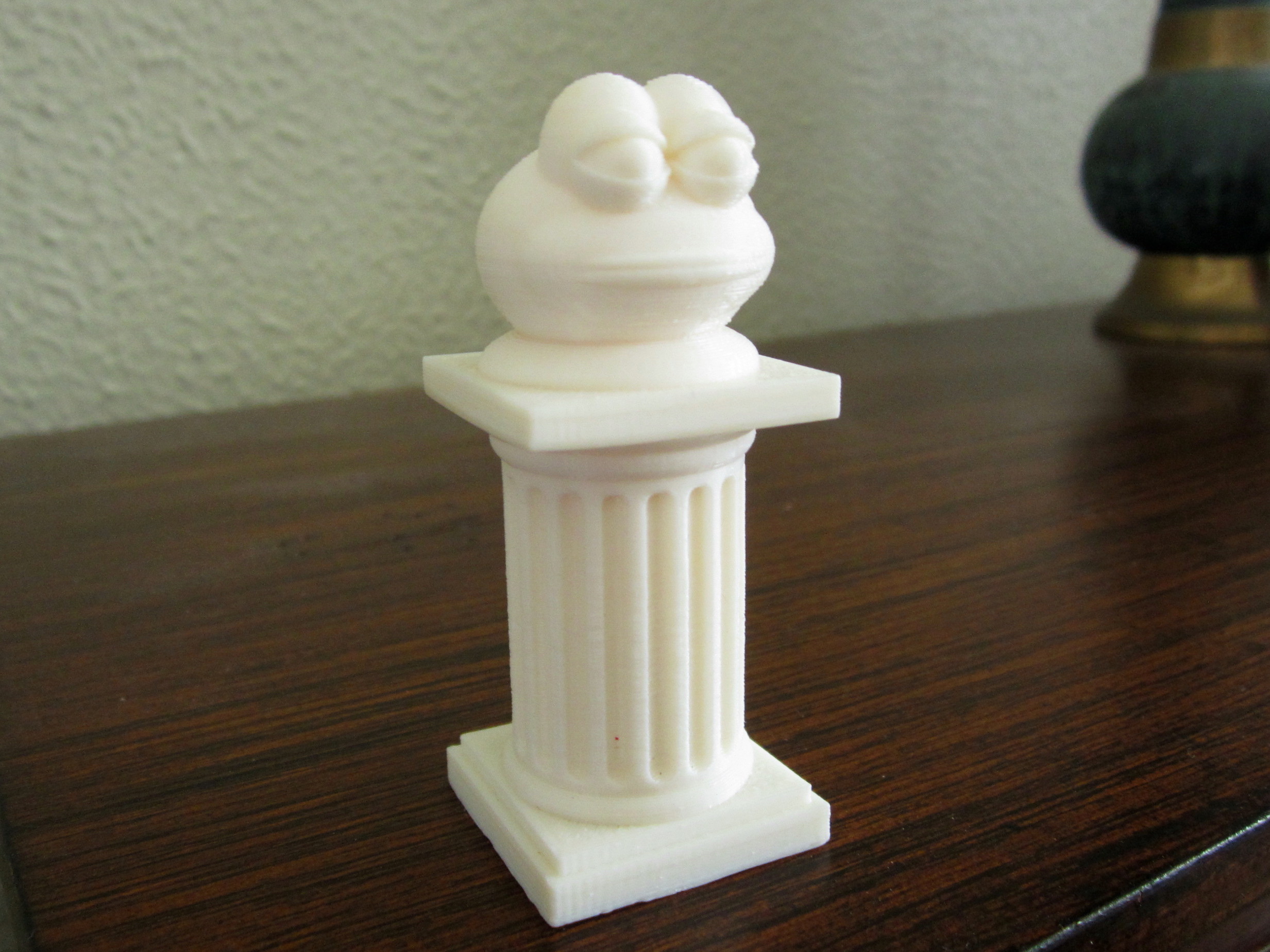 Frog Bust on Pedestal