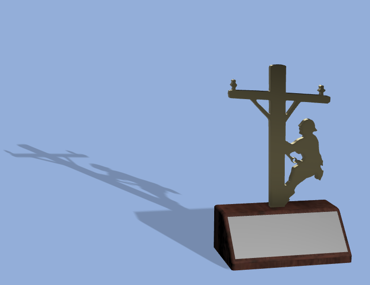 Power Utility Award Desk Trophy Retirement Recognition