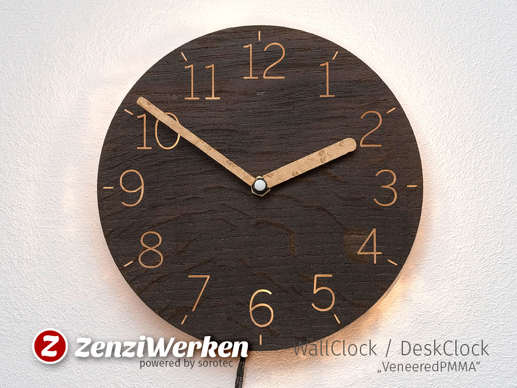 Clock Face "VeneeredPMMA" cnc