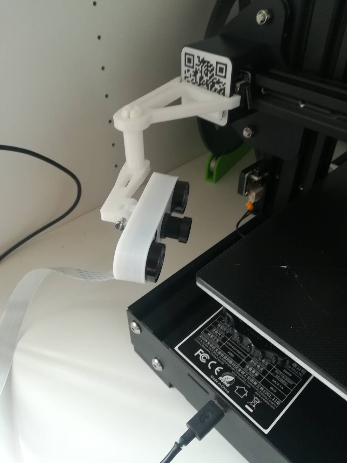 Creality Ender 3 V2 Pi Cam Mount - Shorter, Twisted und Longer