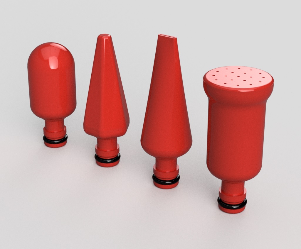 4 water nozzles