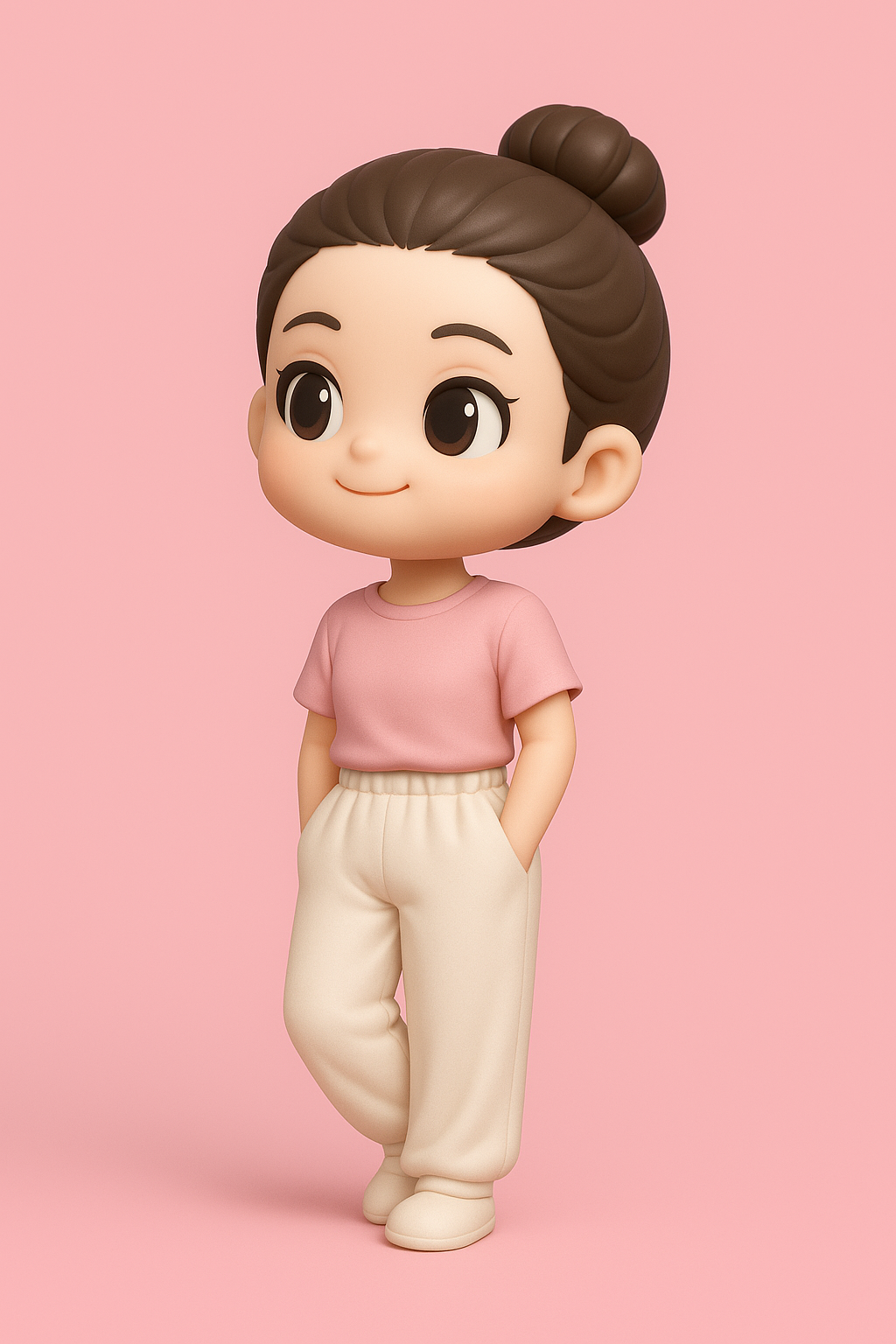 Tripo3D image to 3D model, a girl figure
